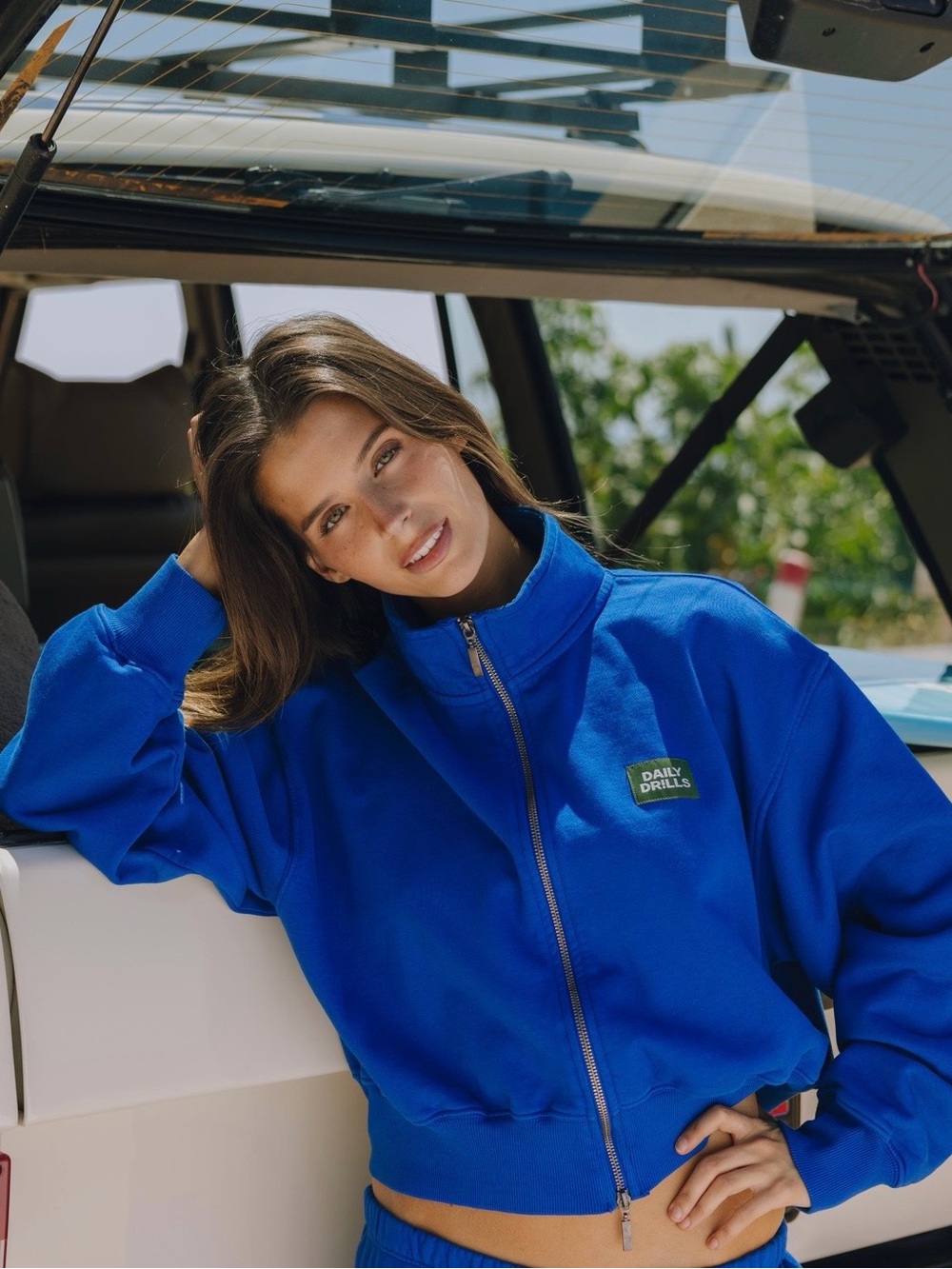 Daily Drills Funnel Neck Double Zip - Cobalt XS/S